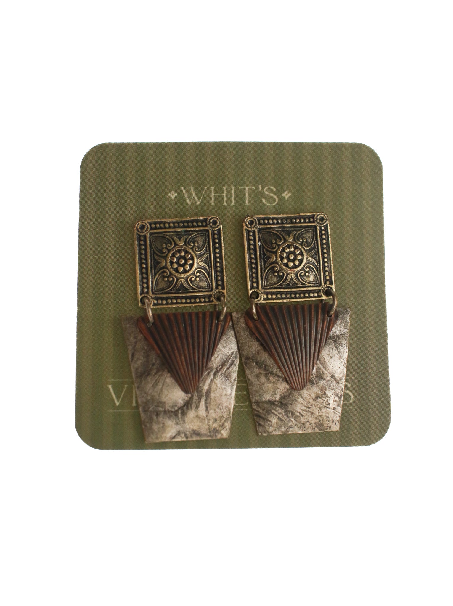 Silver & Copper Dangle Studs | Whit's Vintage Picks