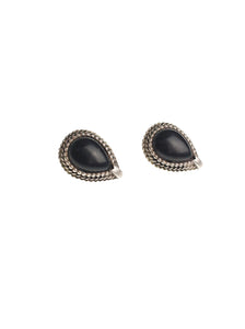 Silver & Black Teardrop Studs | Whit's Vintage Picks