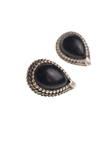 Silver & Black Teardrop Studs | Whit's Vintage Picks