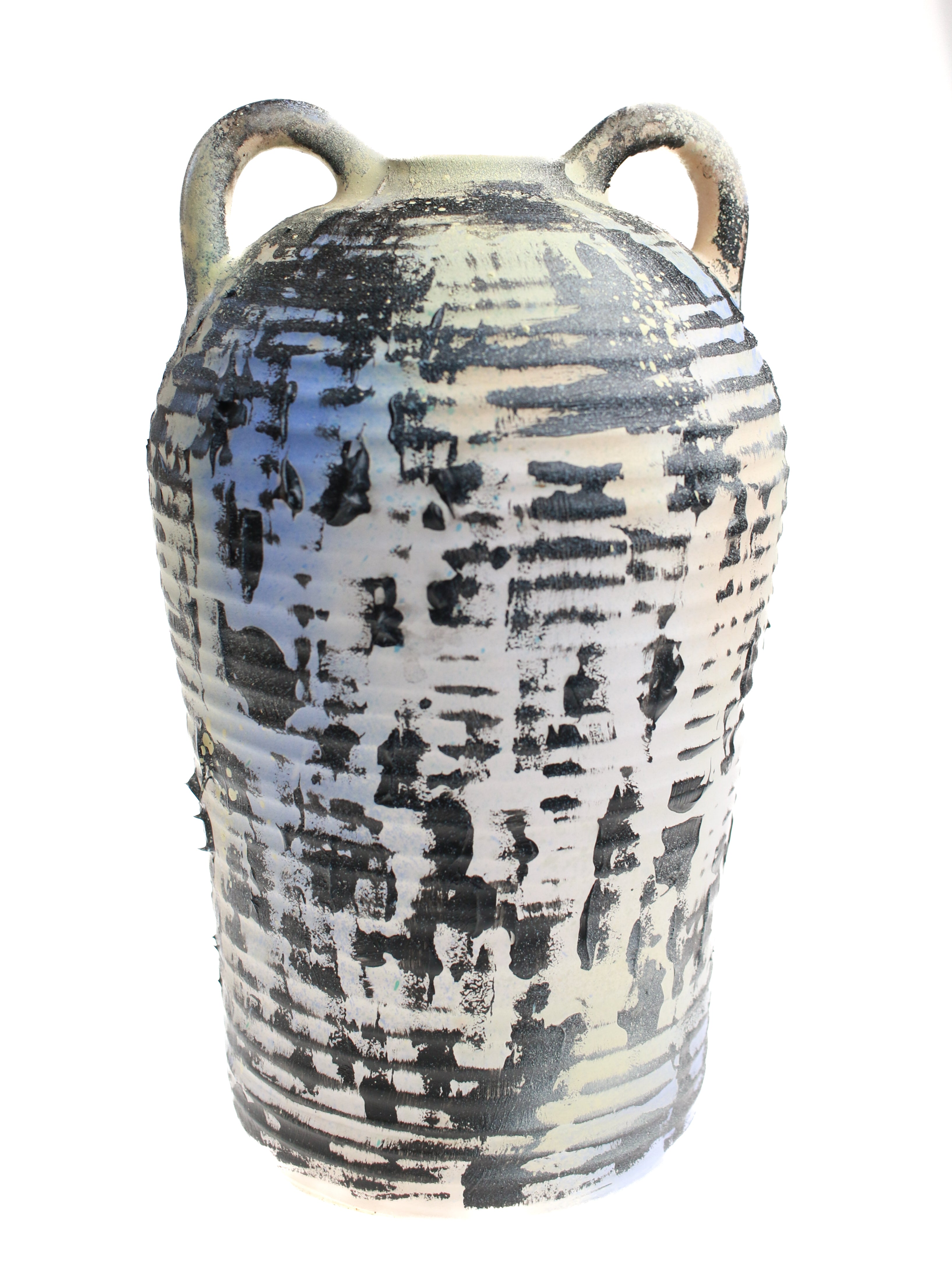 Hand Painted Ribbed Vase