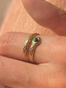 Emerald Snake Ring