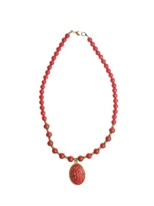 Red Turtle Shell Necklace