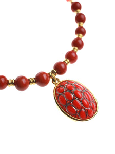 Red Turtle Shell Necklace