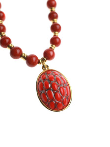 Red Turtle Shell Necklace