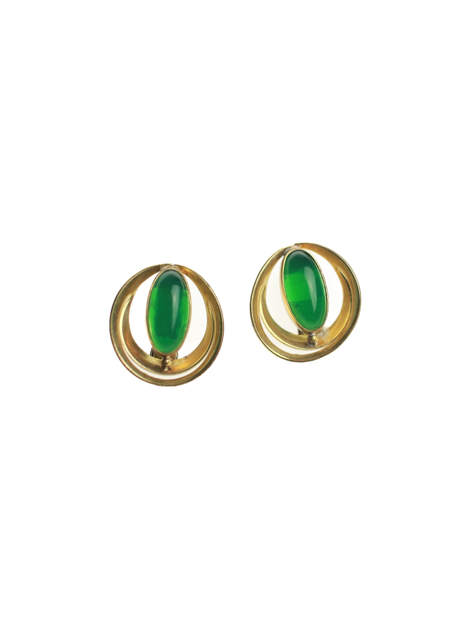 Green Eye Circular Clip-On Earring