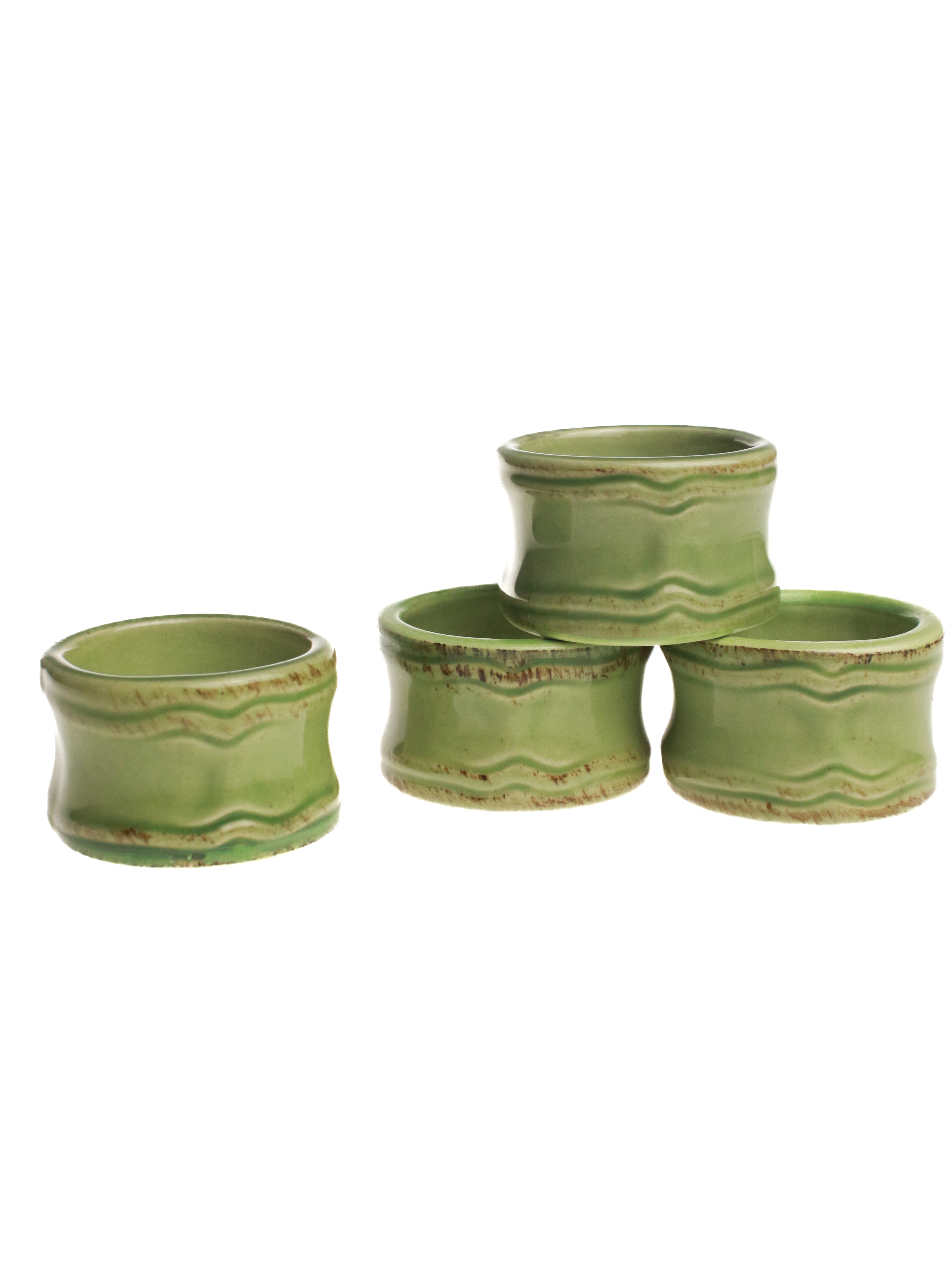 Green Ceramic Napkin Ring (Set of 4) | Whit's Vintage Picks