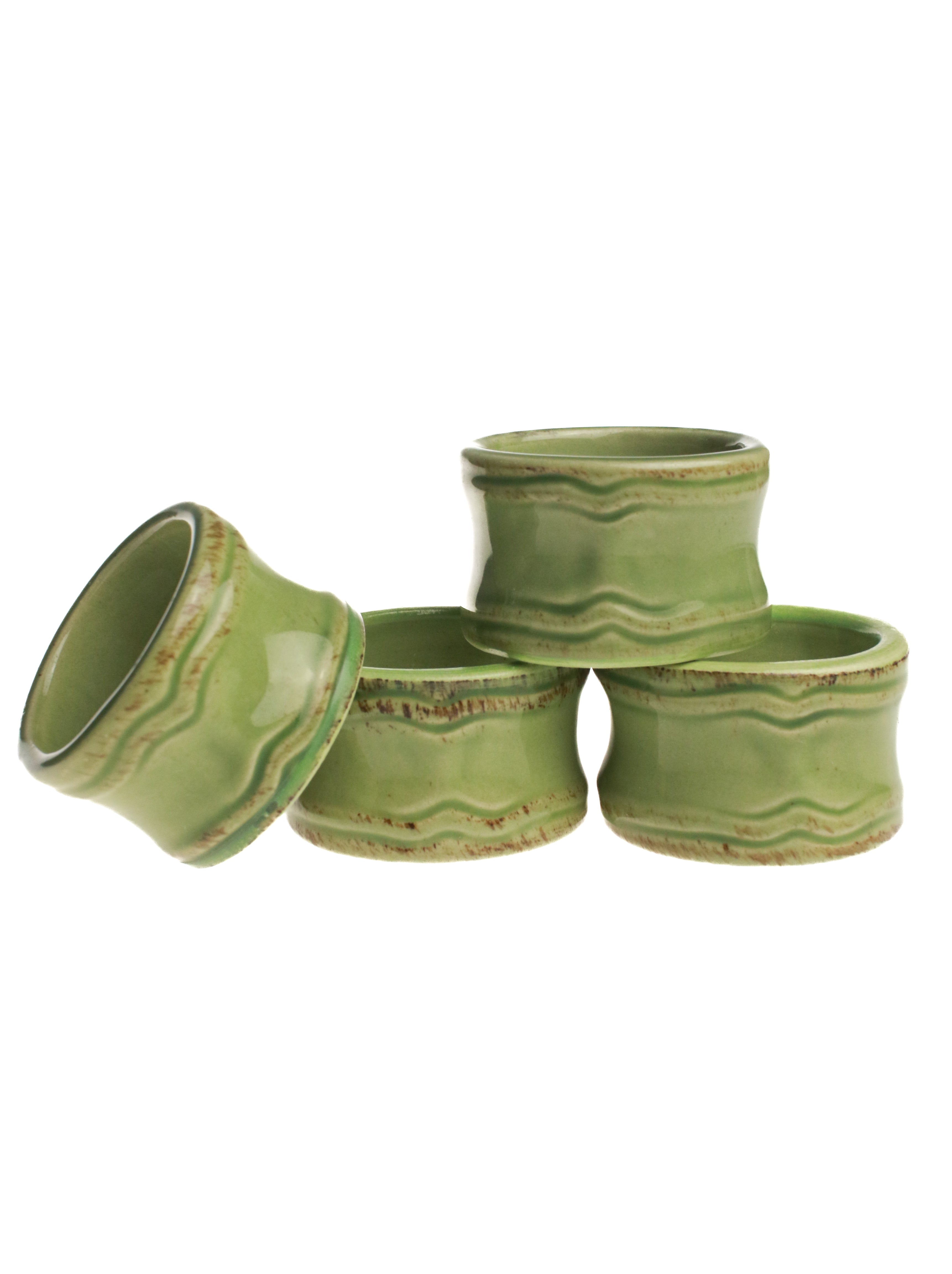 Green Ceramic Napkin Ring (Set of 4) | Whit's Vintage Picks