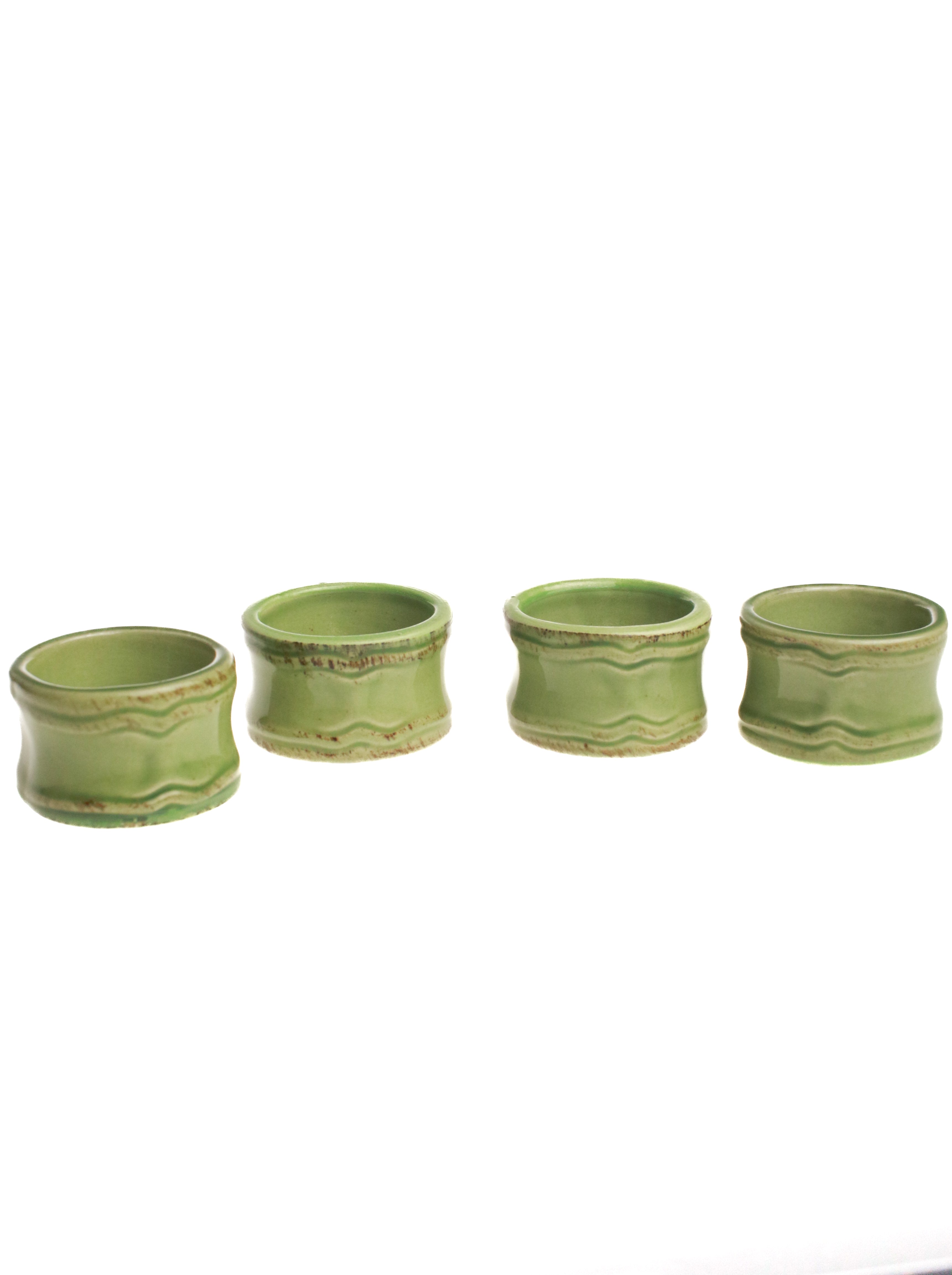 Green Ceramic Napkin Ring (Set of 4) | Whit's Vintage Picks