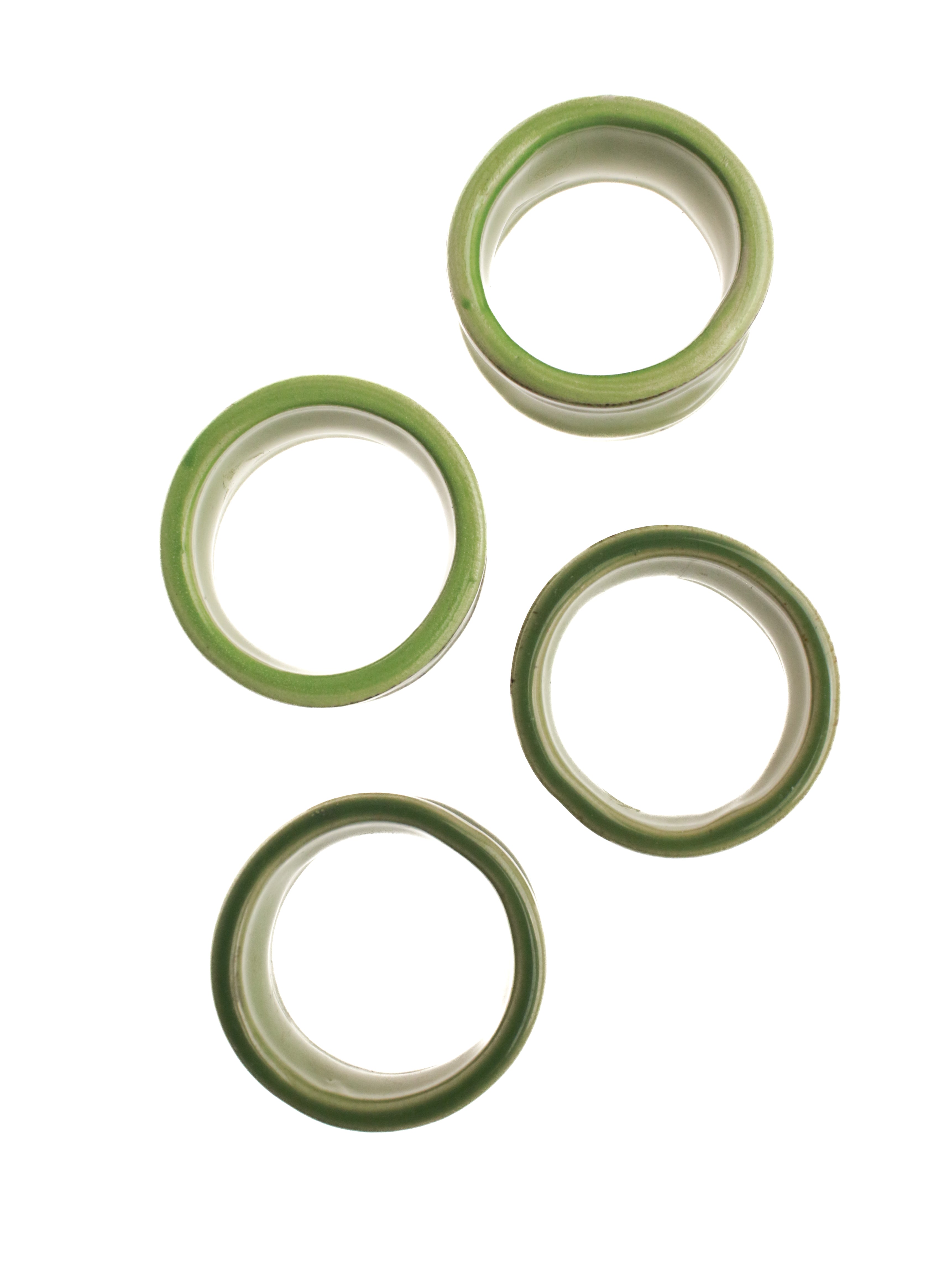 Green Ceramic Napkin Ring (Set of 4) | Whit's Vintage Picks