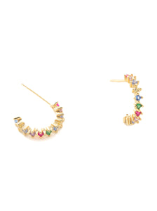 Josie Gold Rainbow Hoops| Nikki Smith