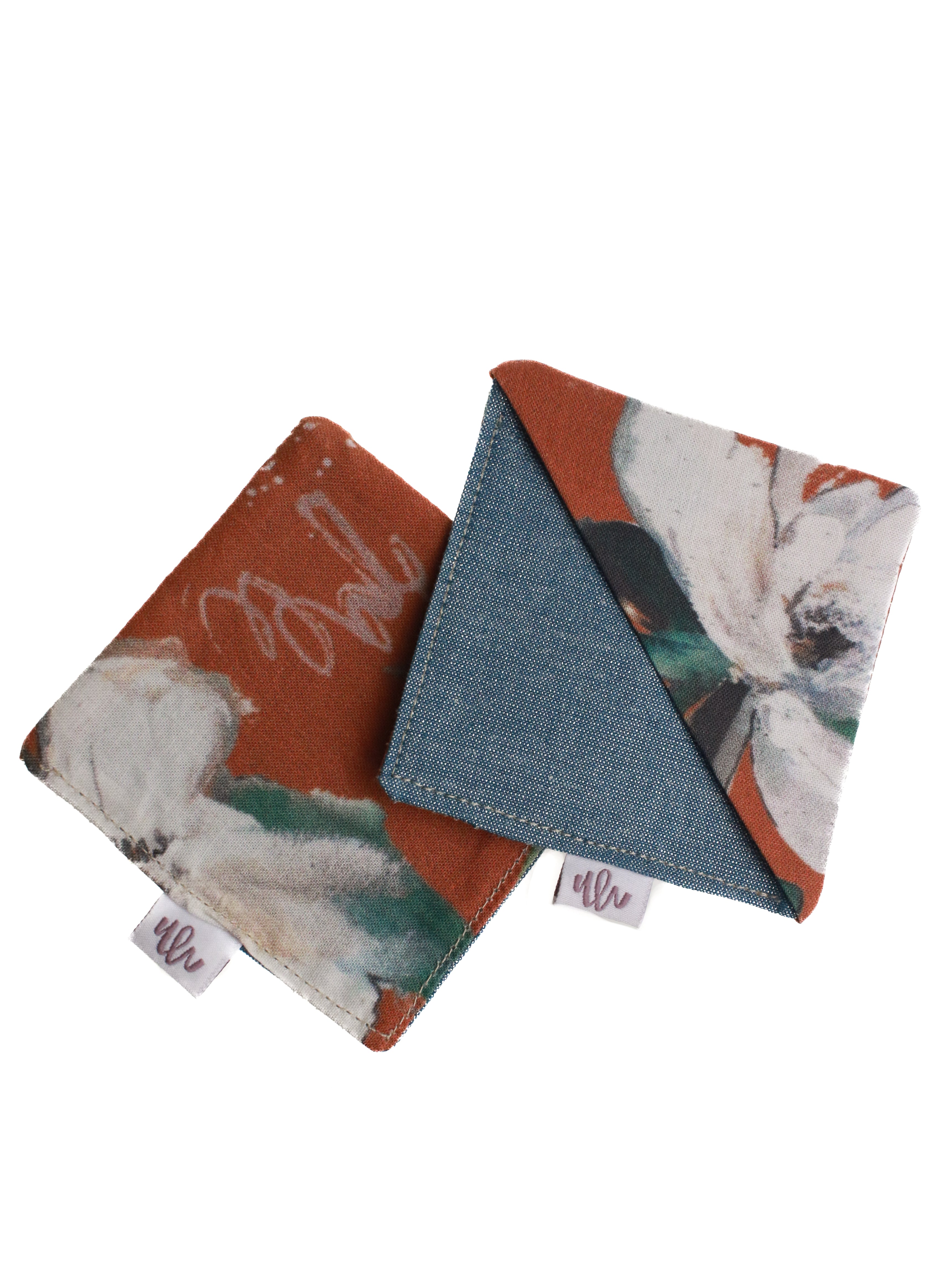 Fabric Corner Bookmark | Magnolia with Denim