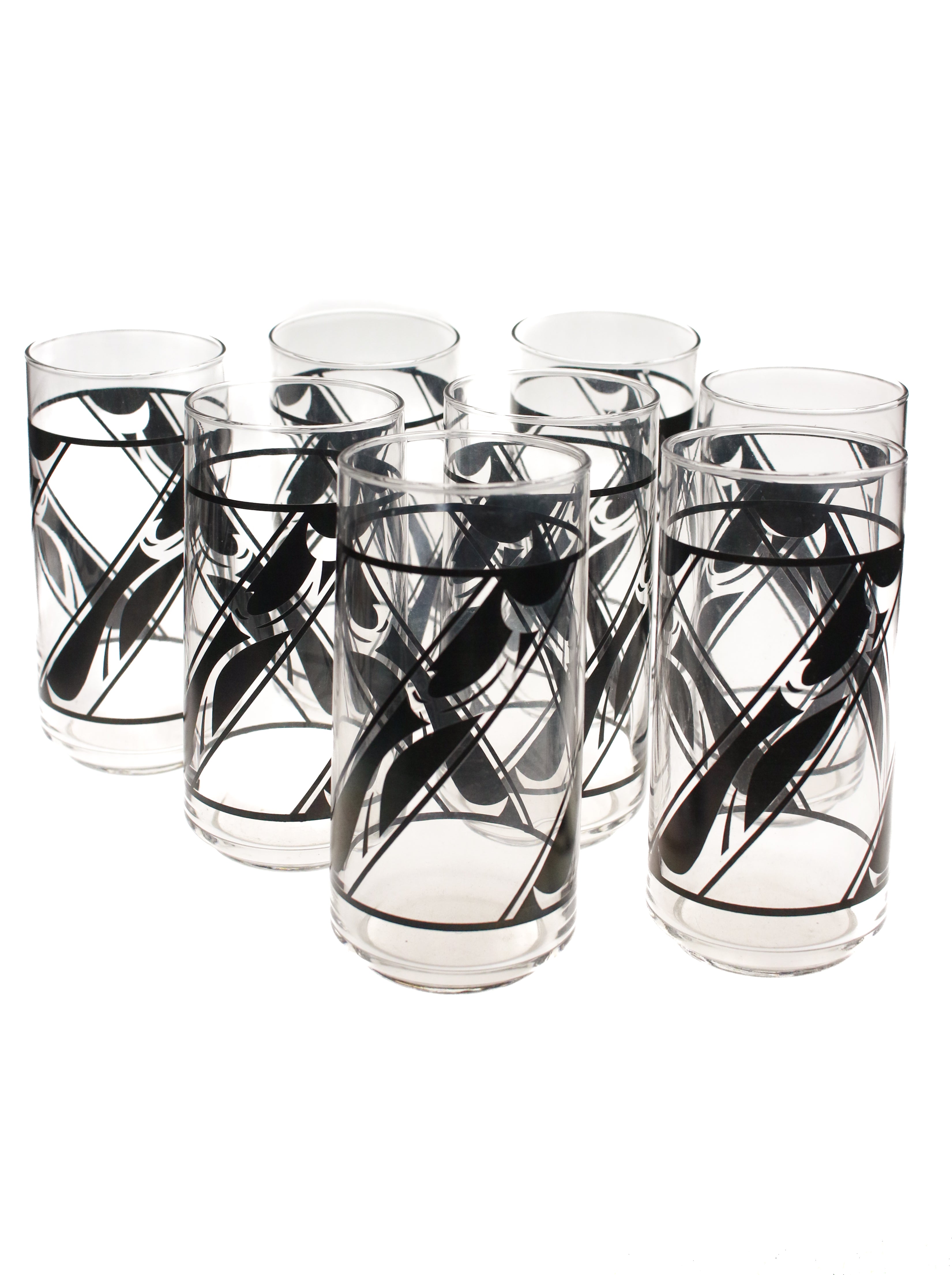 Black Deco Glasses (Set of 8) | Whit's Vintage Picks