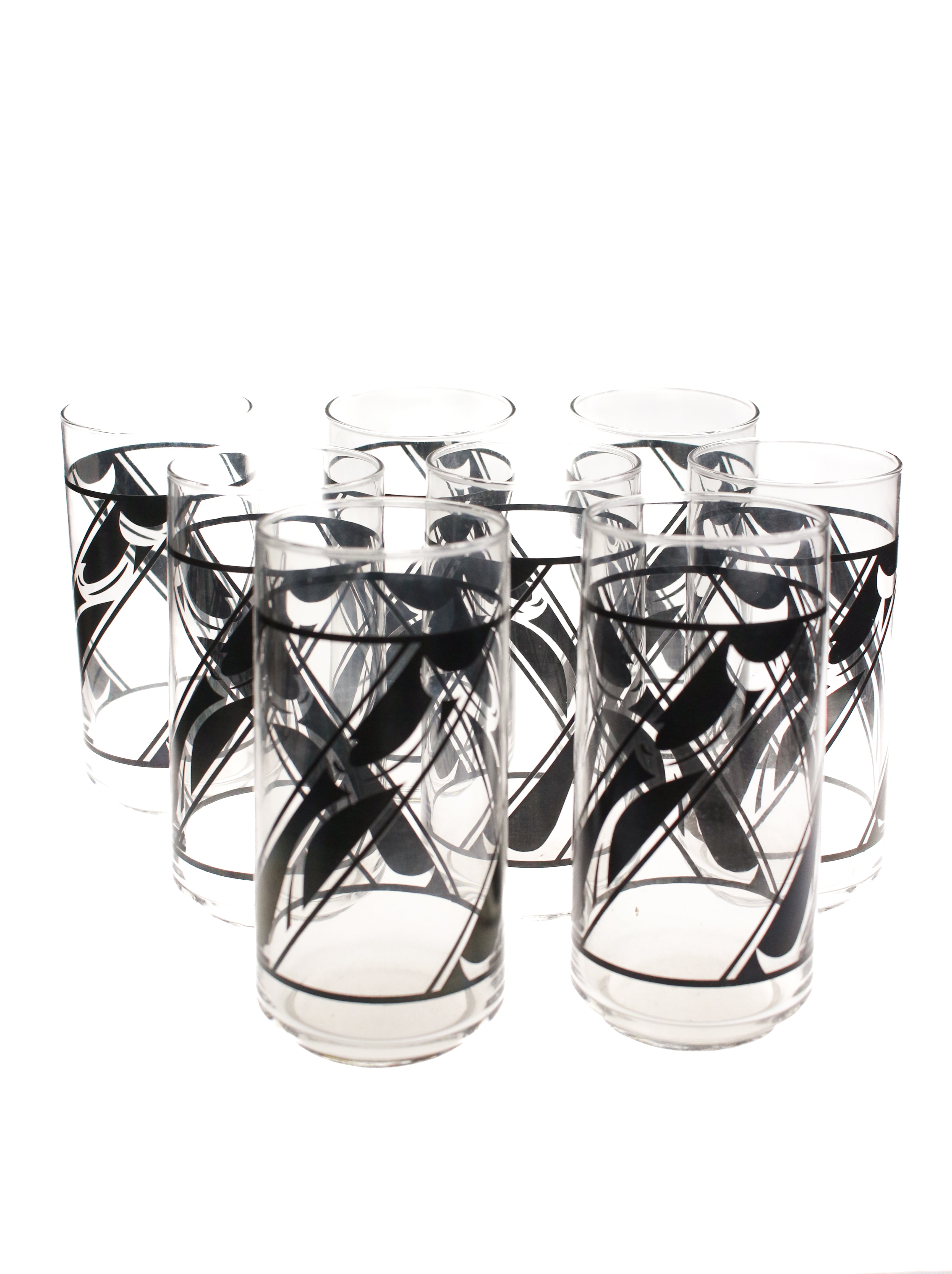 Black Deco Glasses (Set of 8) | Whit's Vintage Picks