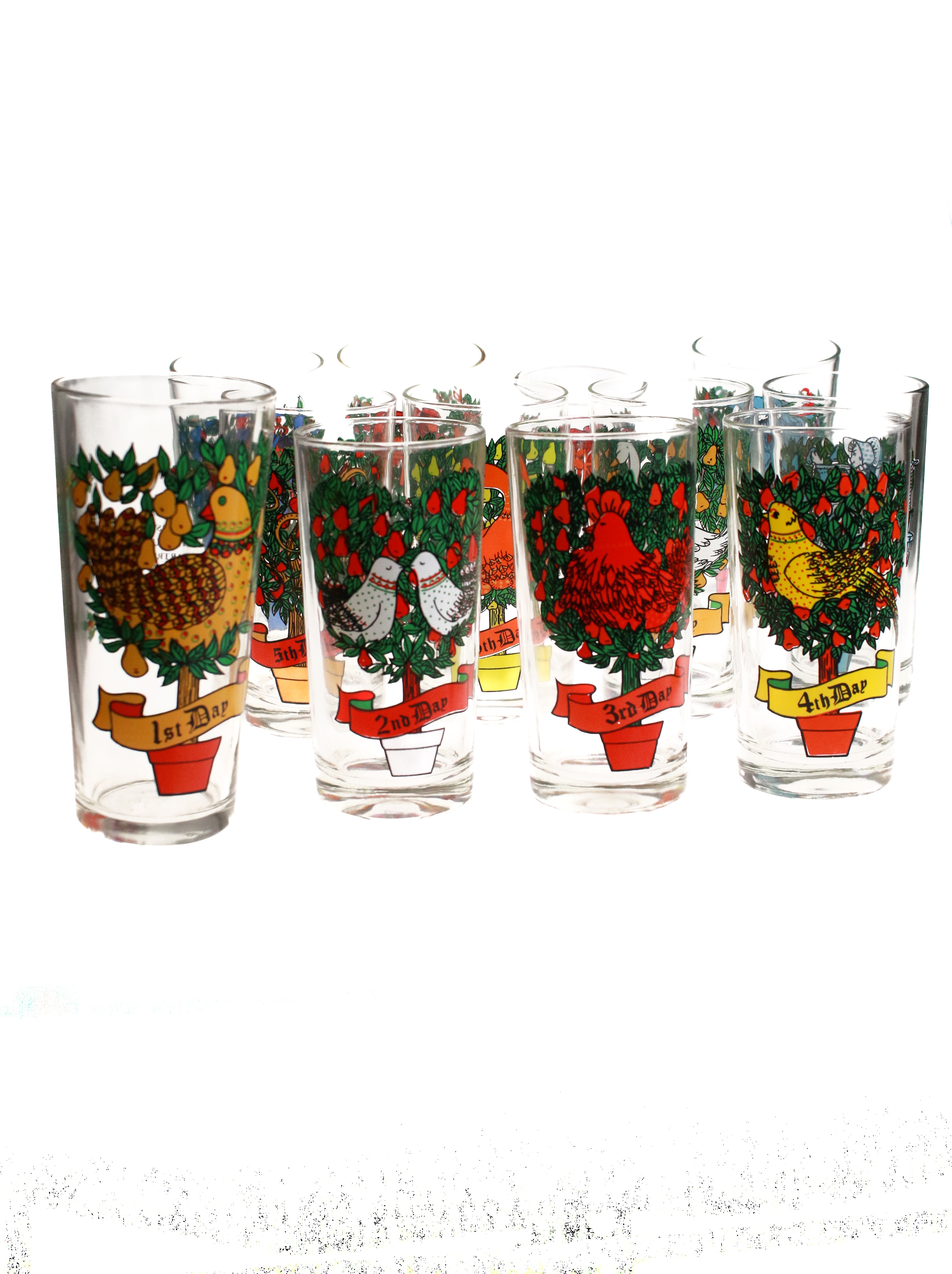 12 days of Christmas Glasses (Set of 12) | Whit's Vintage Picks