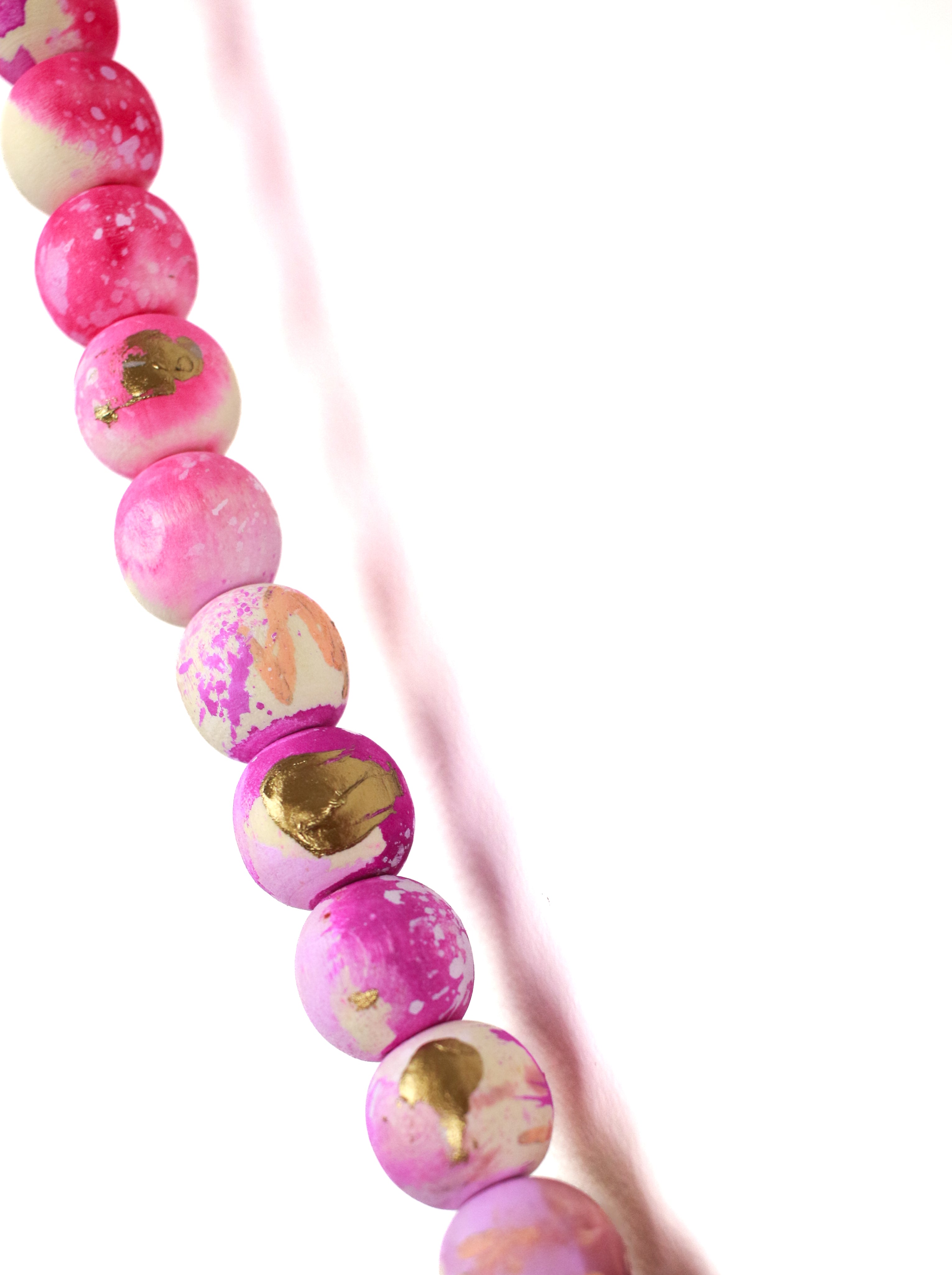 Hand-Painted Wooden Beaded Garland <3 No. 6