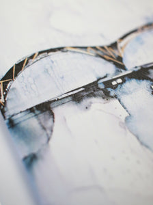 detail of watercolor card on the Memphis M Bridge