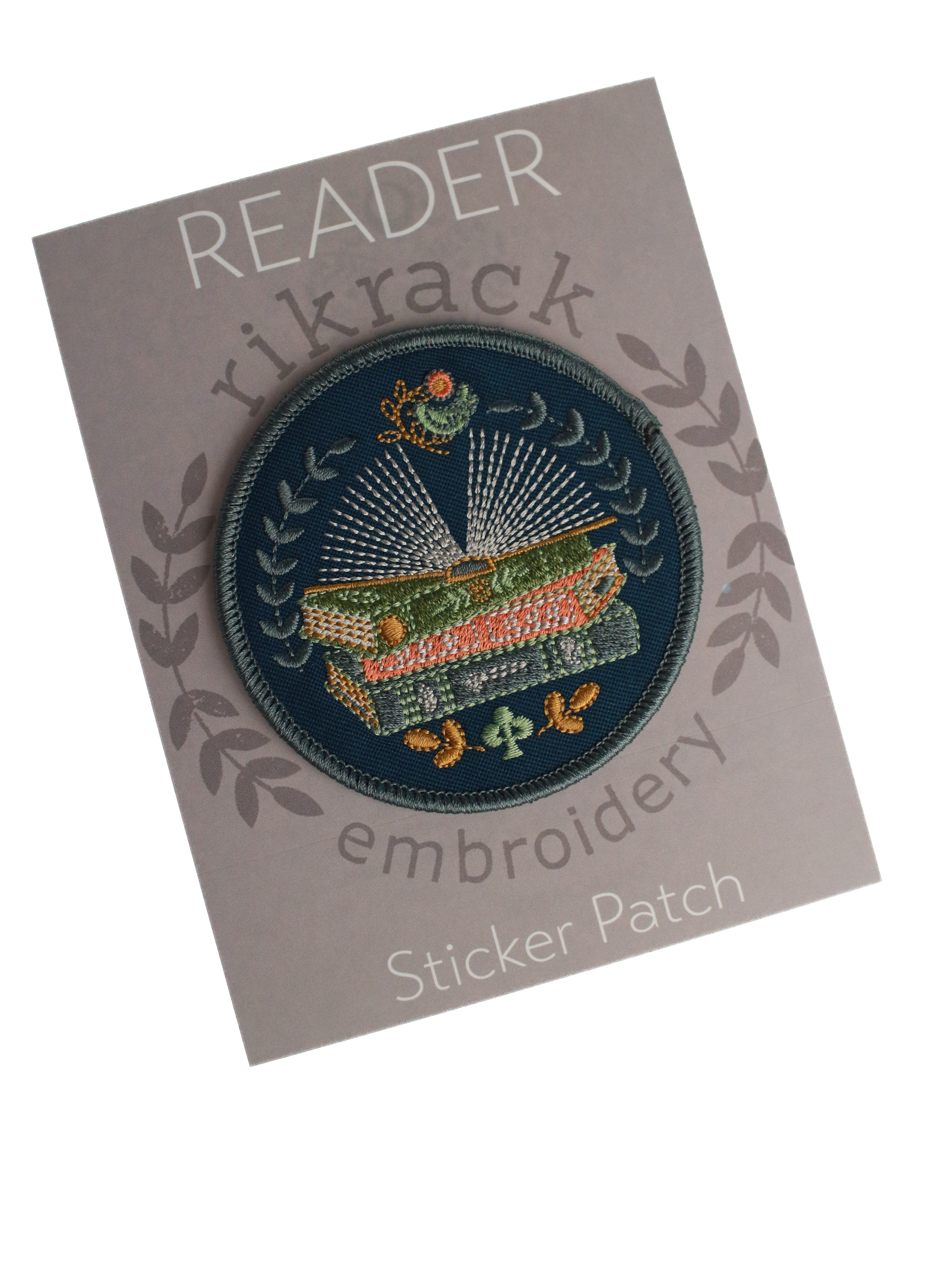 Reader Embroidery Sticker Patch | Rikrack