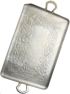 Hammered Rose Pewter Platter