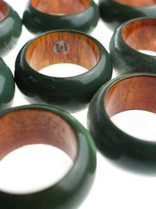 80s Emerald Napkin Rings (Set of 10)