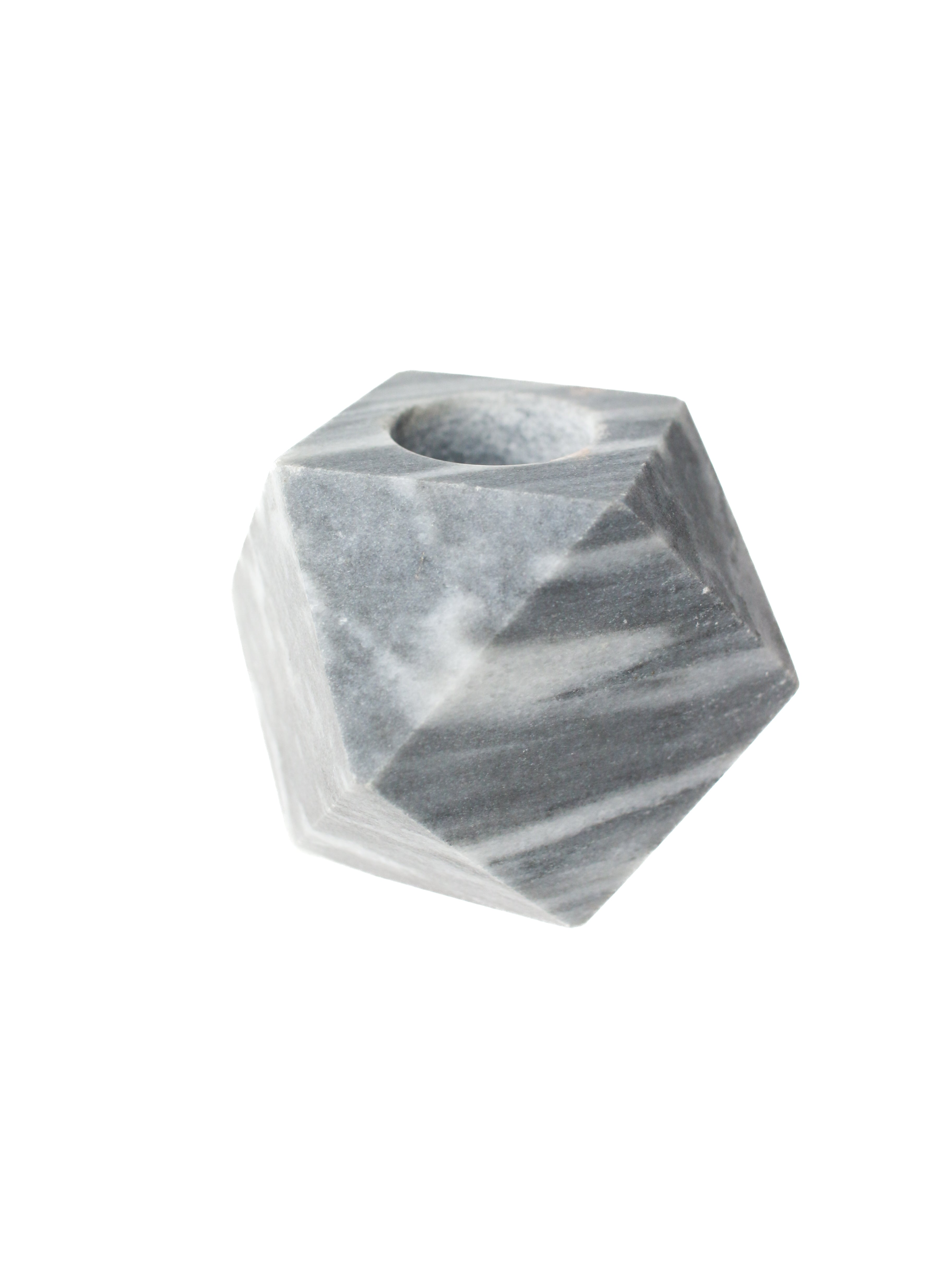 Geo Marble Taper Candle Holder