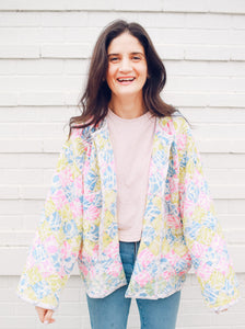 Cropped Quilt Coat w/ Pockets