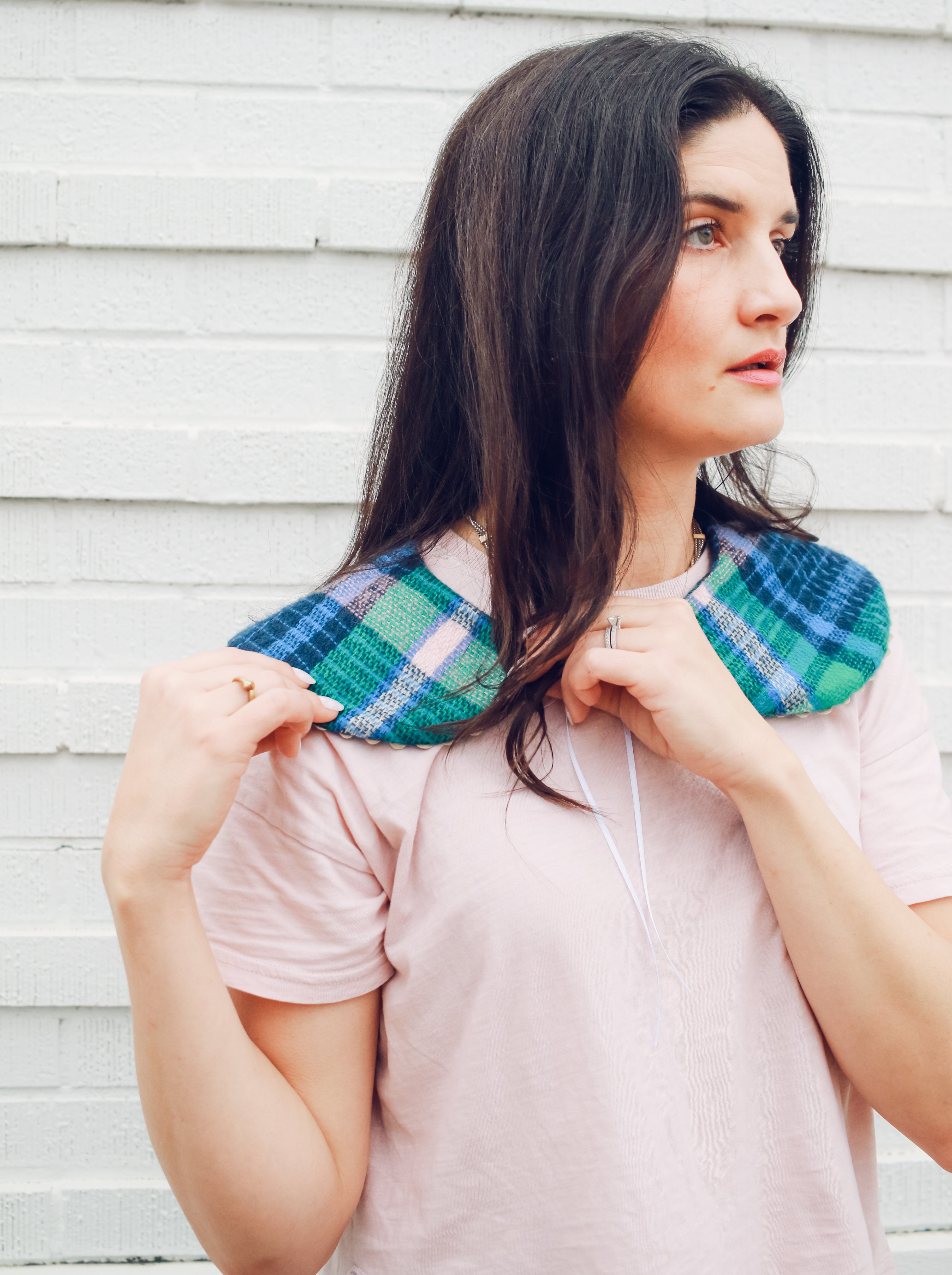 Plaid Collar (with scallop piping)