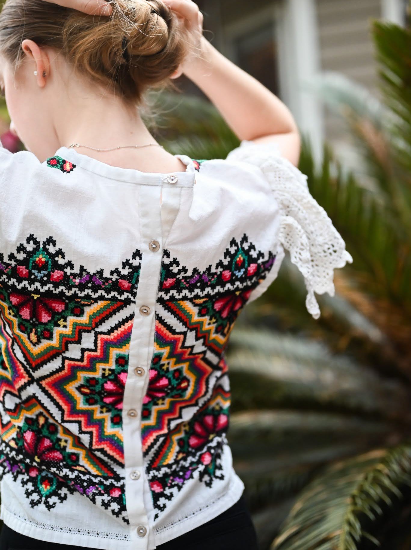 Embroidered Bonita Doily Blouse