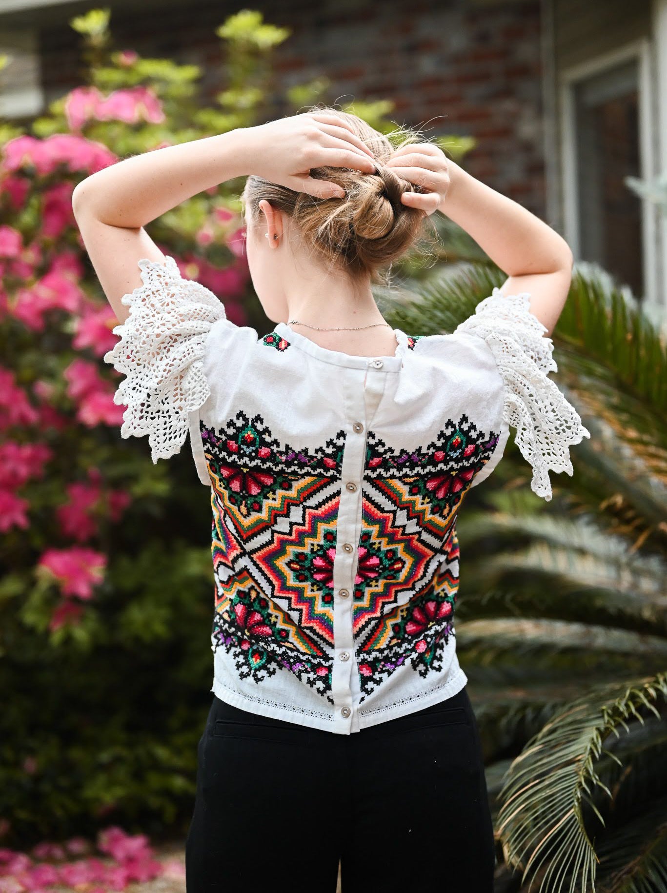 Embroidered Bonita Doily Blouse