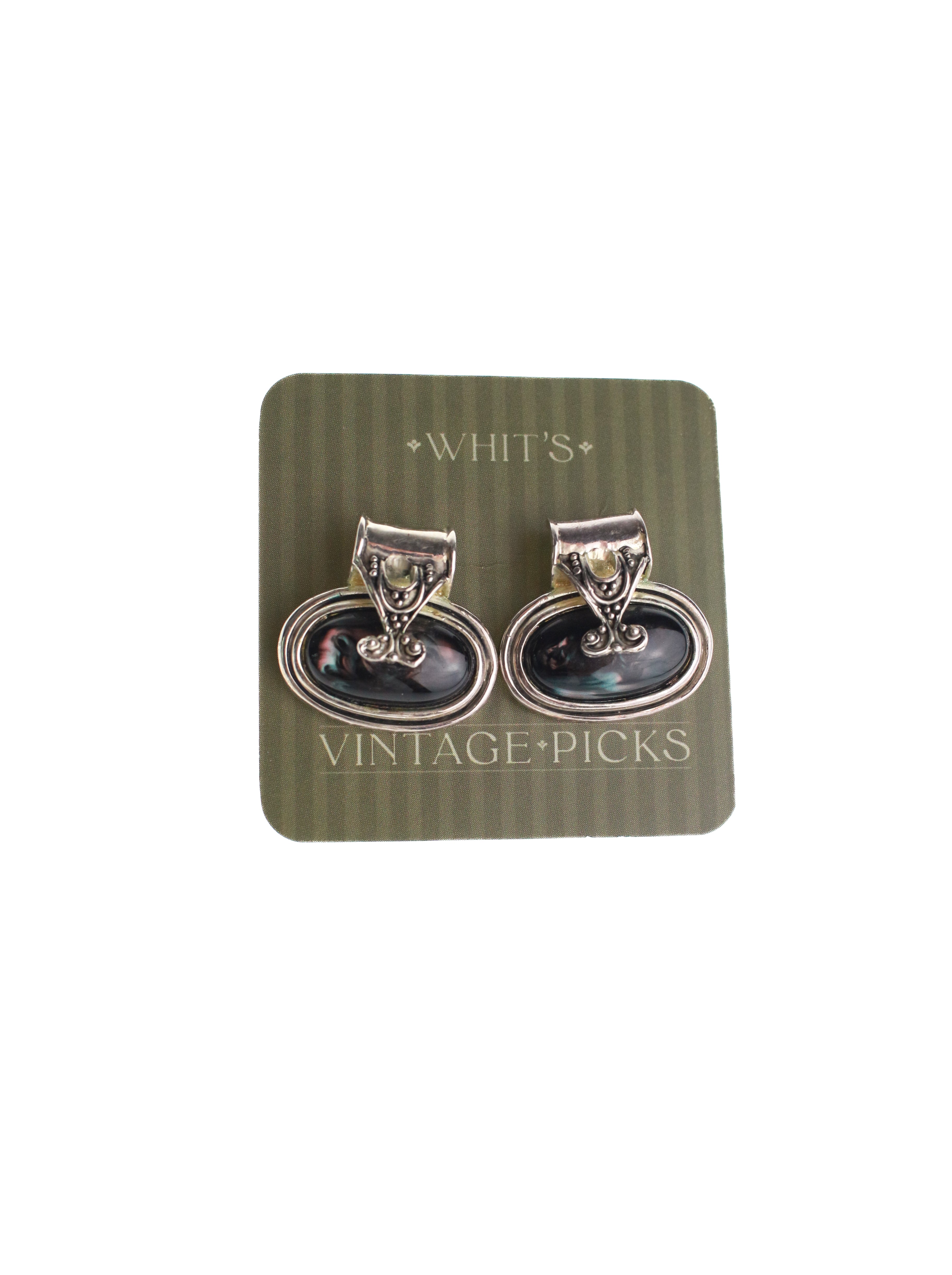Onyx Oval Studs | Whit's Vintage Picks