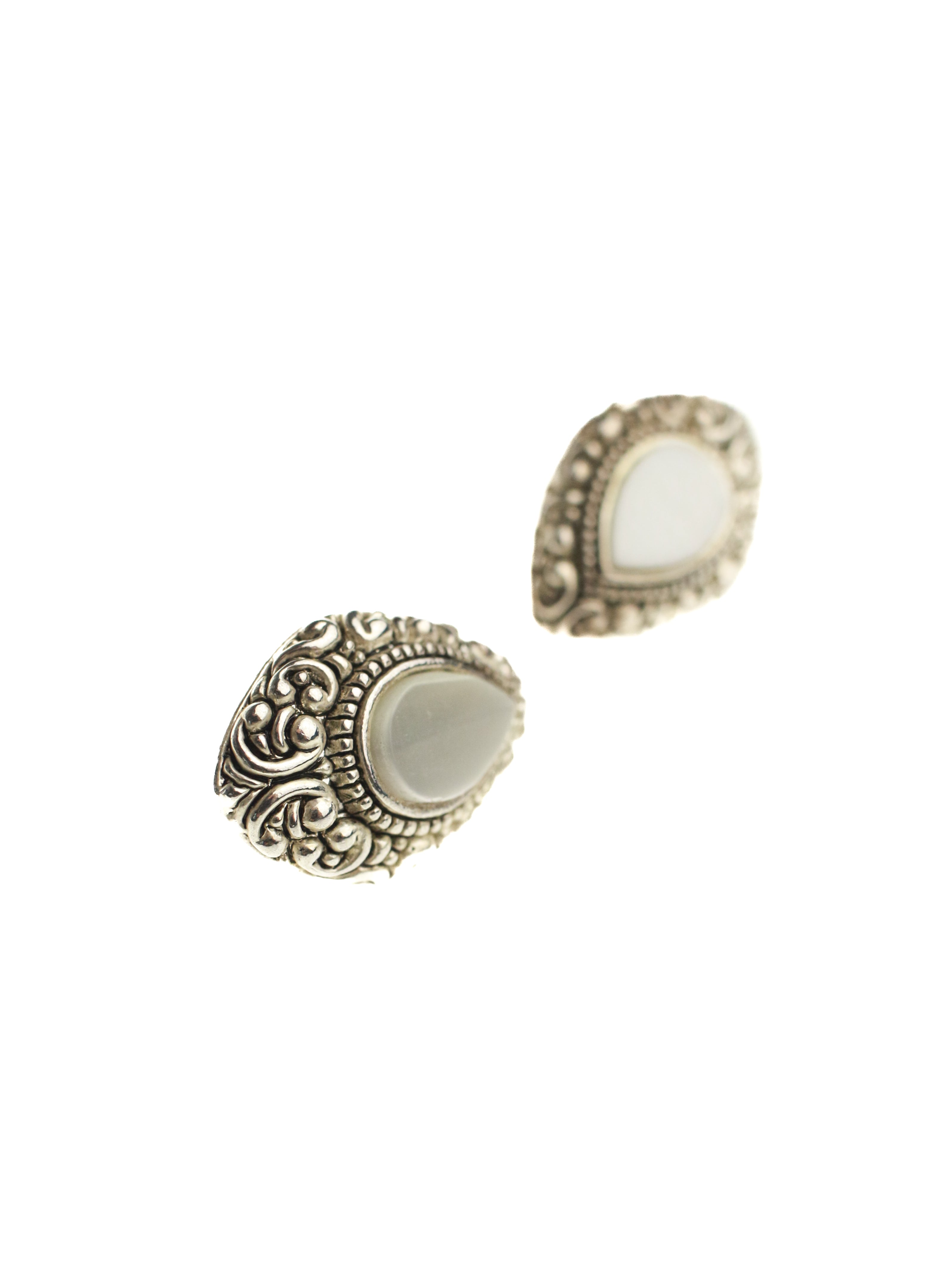 Pearl and Silver Teardrop Studs | Whit's Vintage Picks