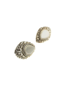 Pearl and Silver Teardrop Studs | Whit's Vintage Picks