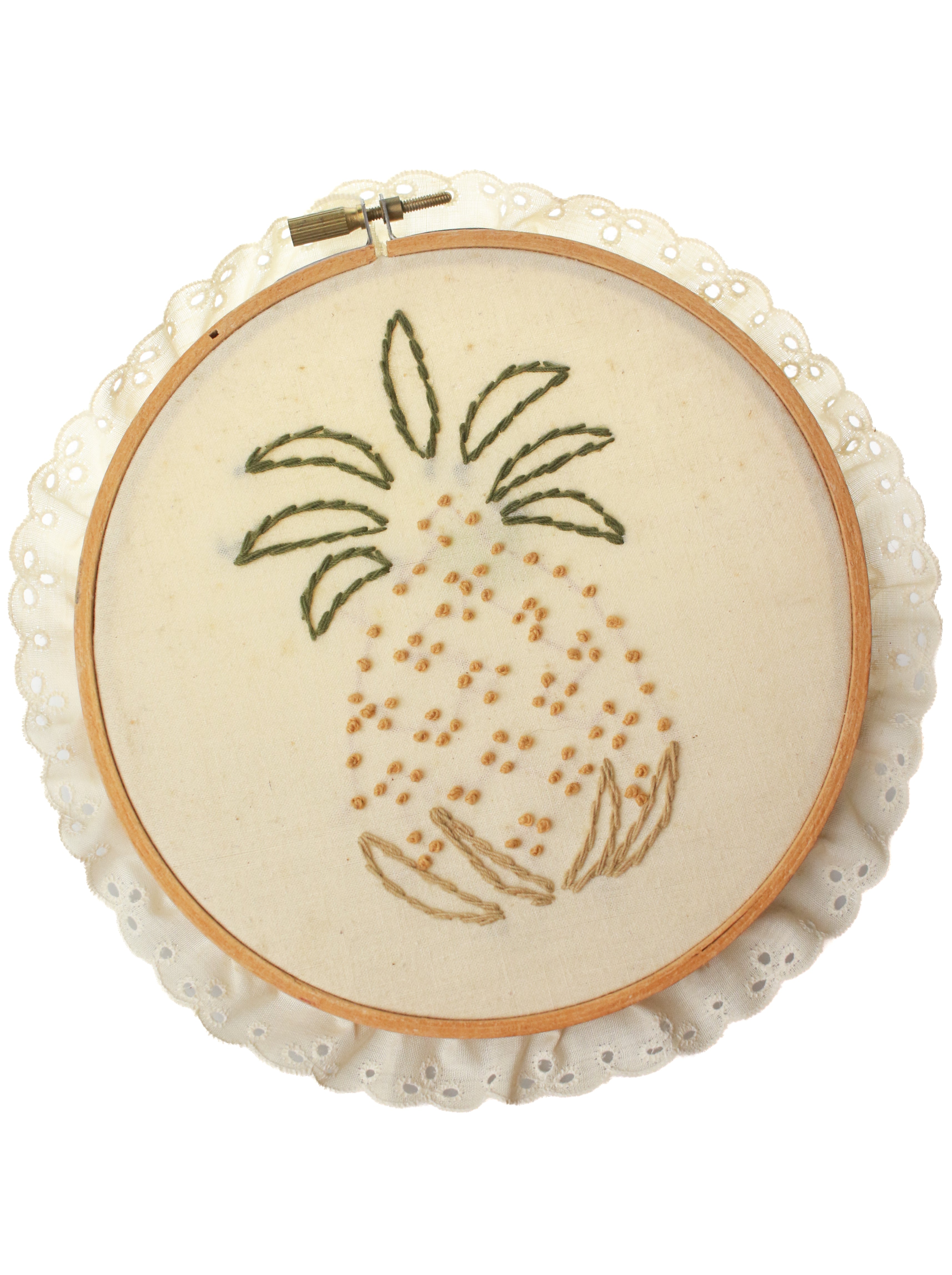 Pineapple Welcome Embroidery Wall Hanging
