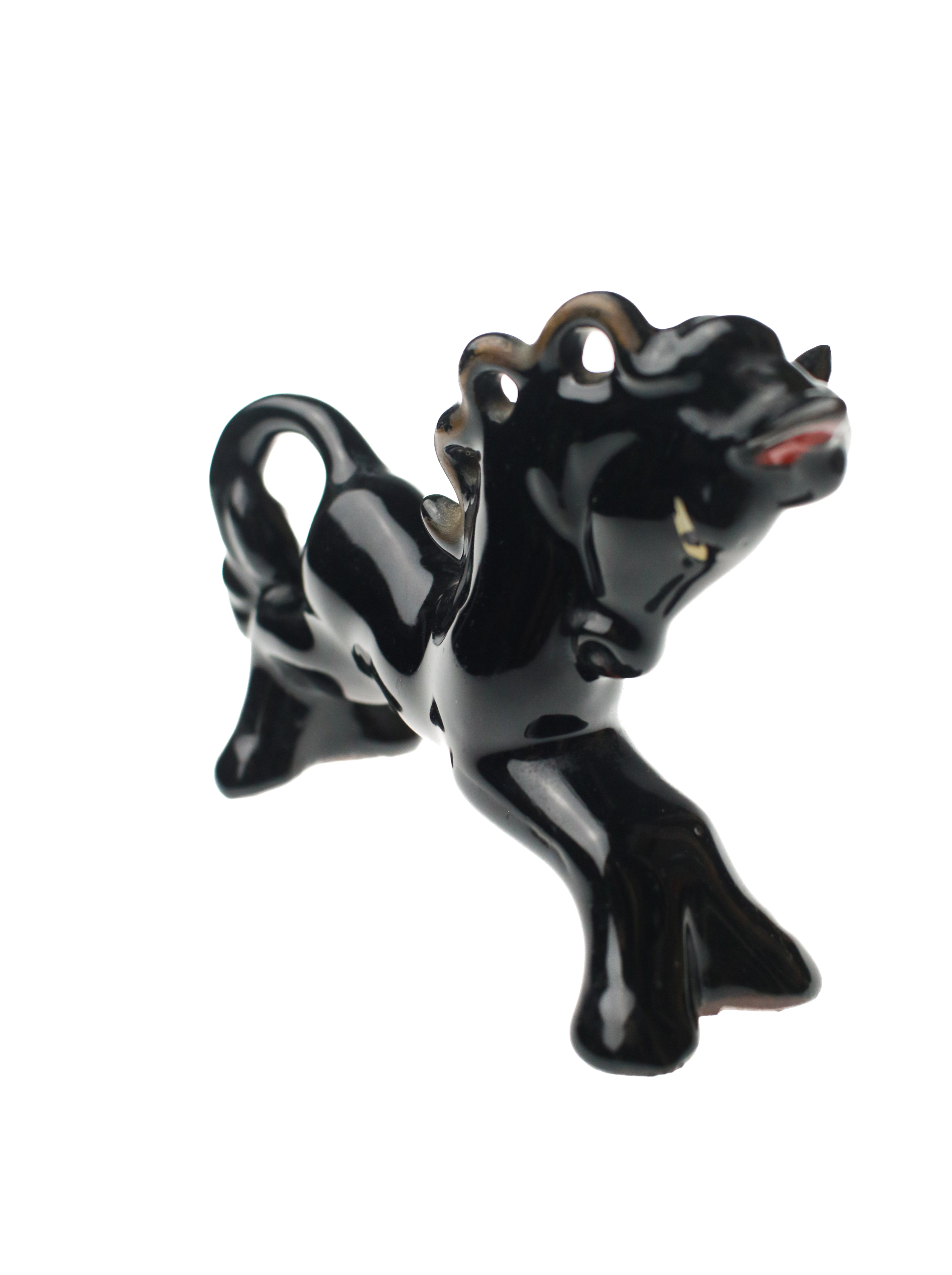 Black Ceramic Horse Figurine