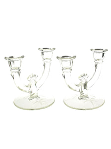 Crystal Clear Arched Chandelier Candlesticks (set of two)