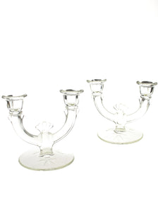 Crystal Clear Arched Chandelier Candlesticks (set of two)