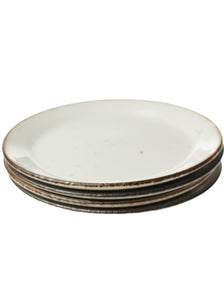 Creamy Speckled Pottery Plates (set of 4)