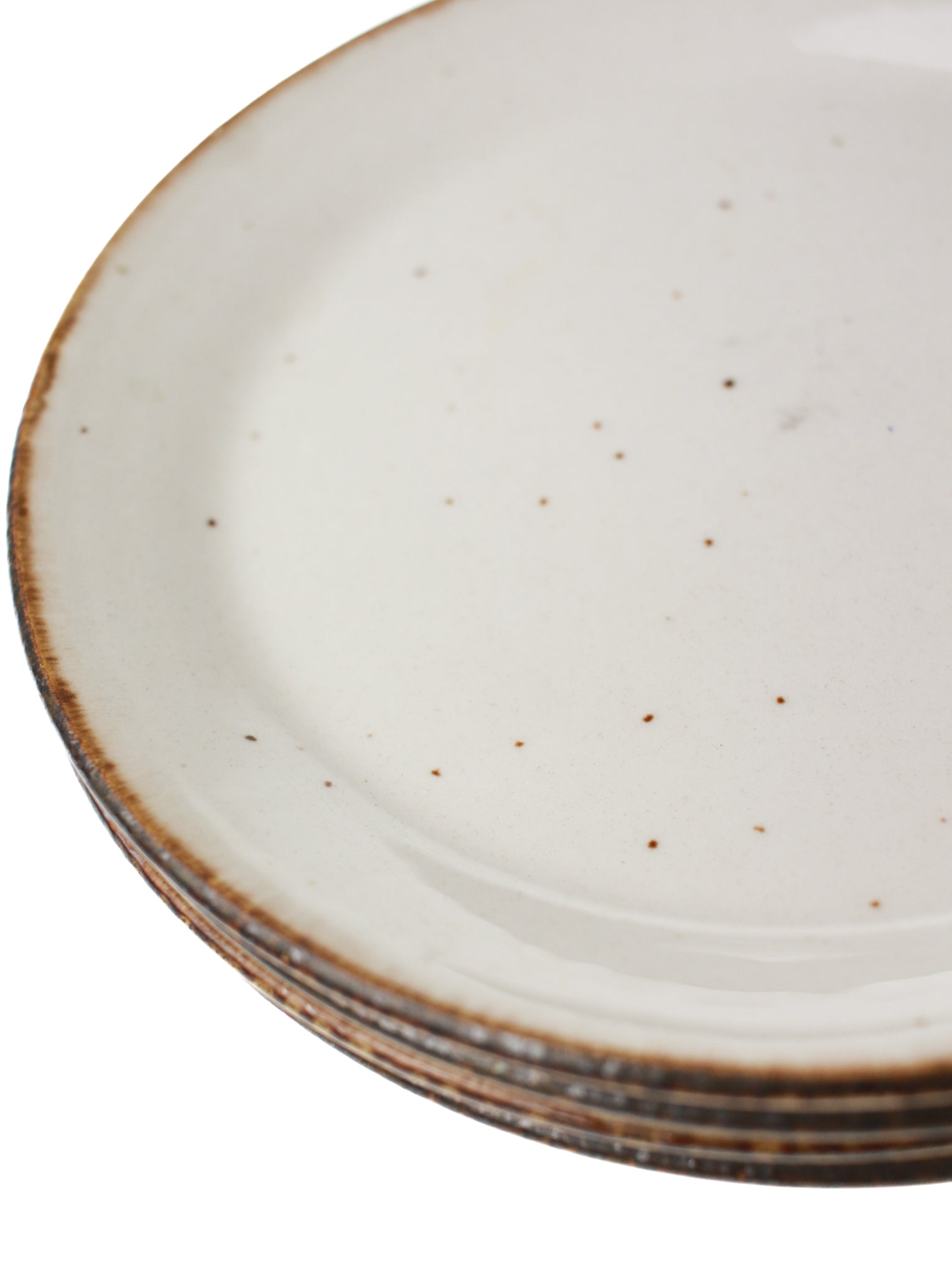 Creamy Speckled Pottery Plates (set of 4)