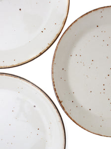 Creamy Speckled Pottery Plates (set of 4)