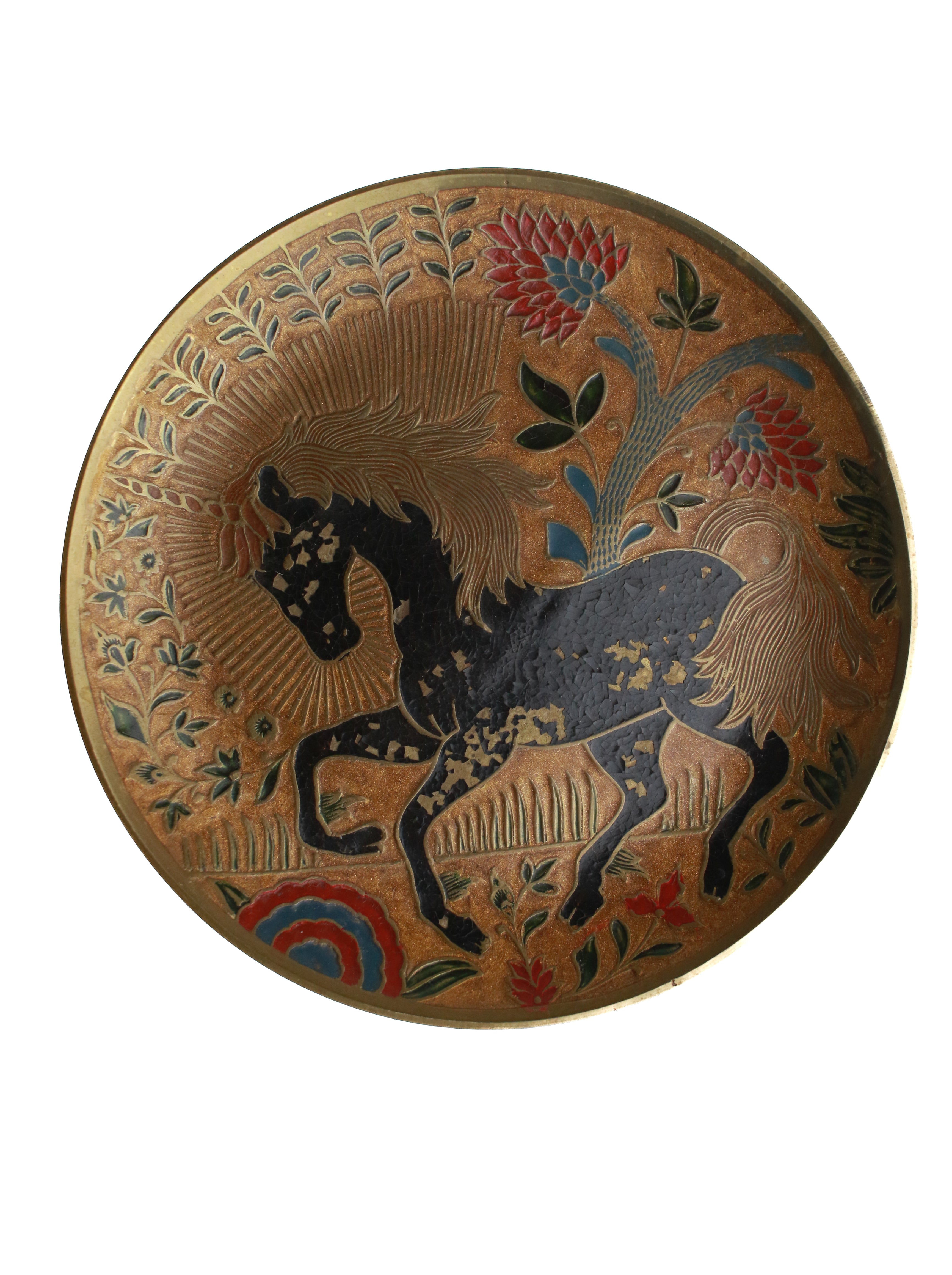 Brass Unicorn Hanging Plate