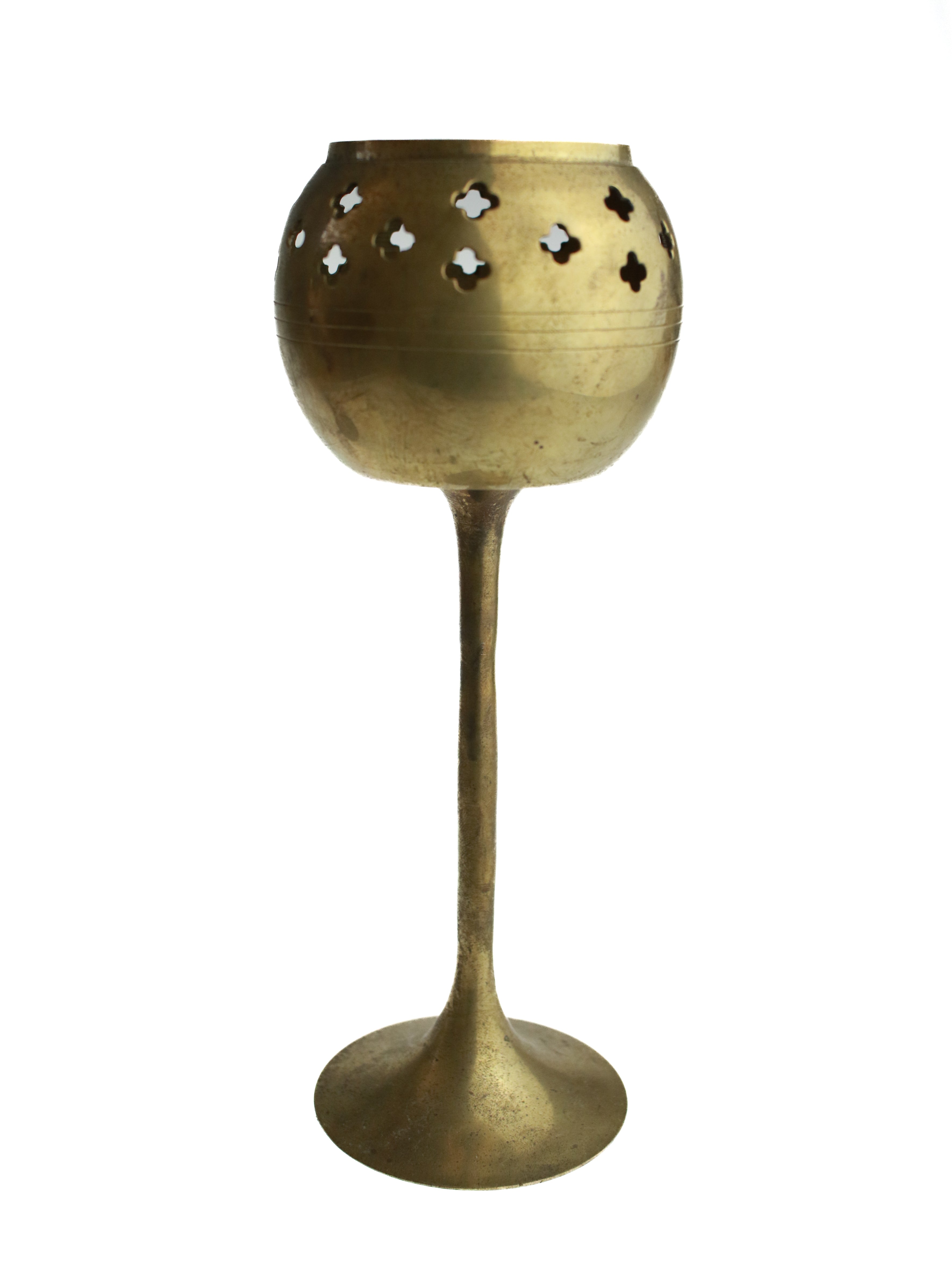 Brass Starlight Pedestal Votives (Set of 2)