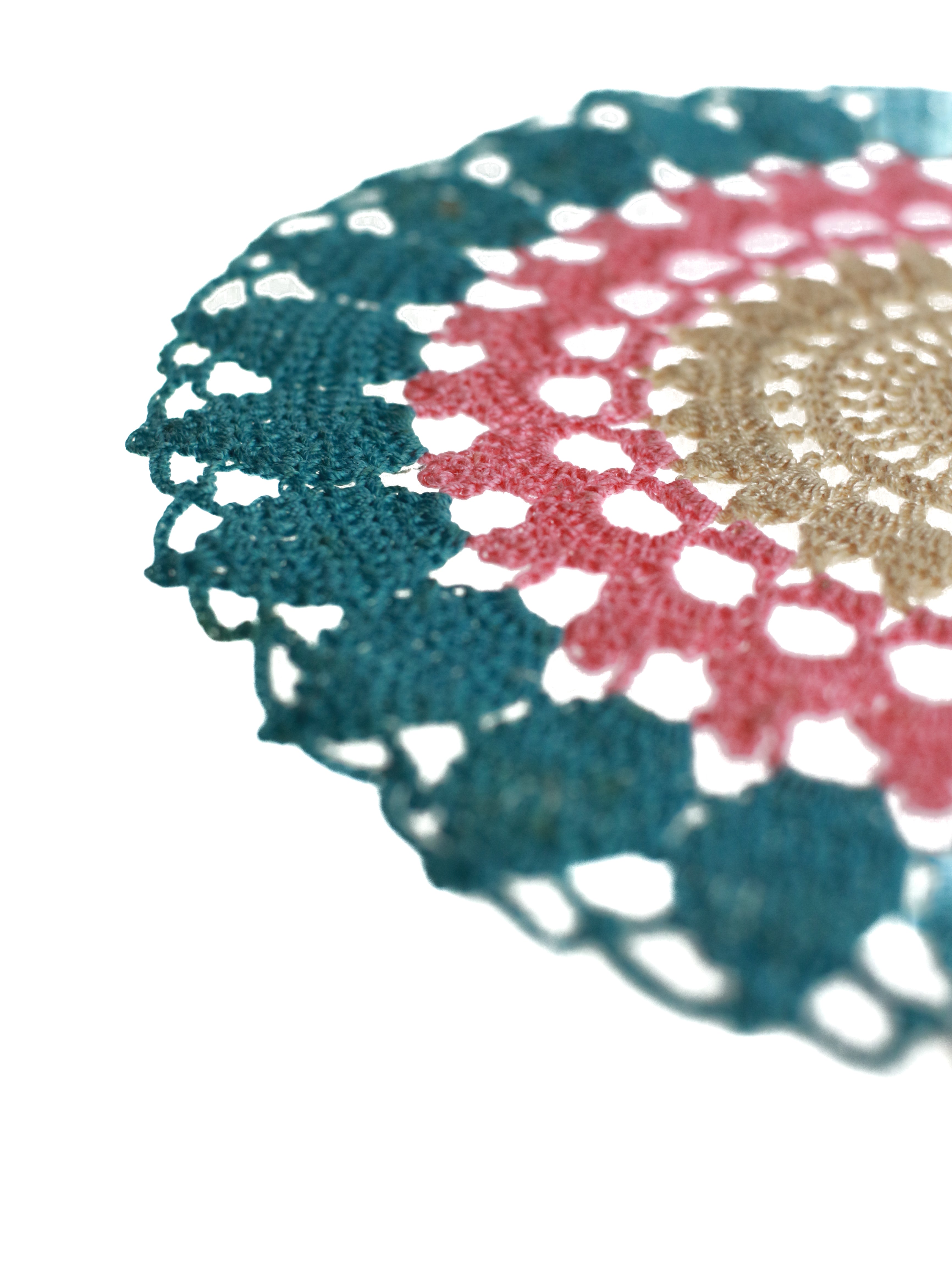 Teal and Pink Doily