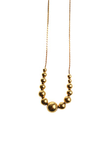 Ascending Brass Bead Necklace