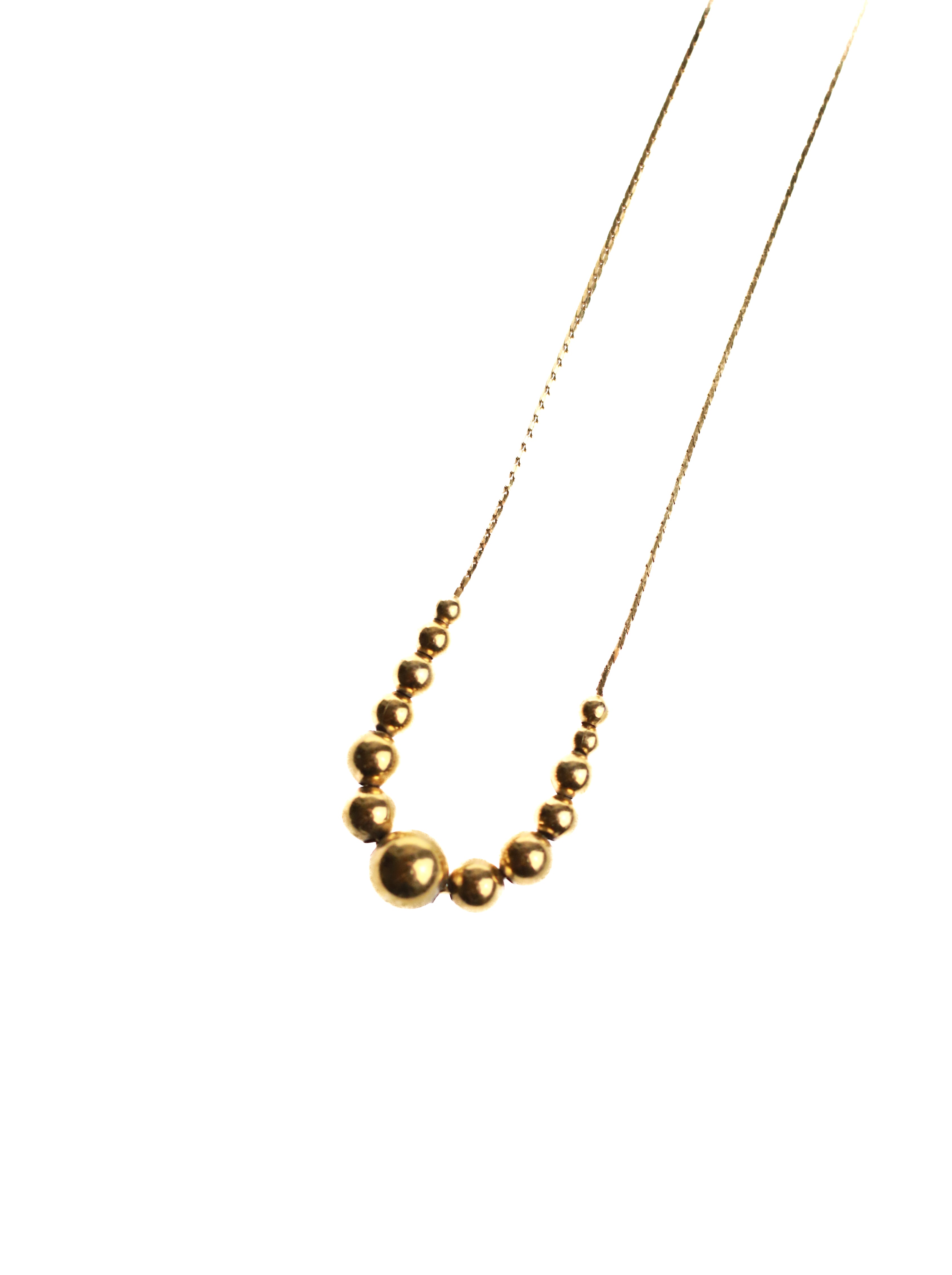 Ascending Brass Bead Necklace