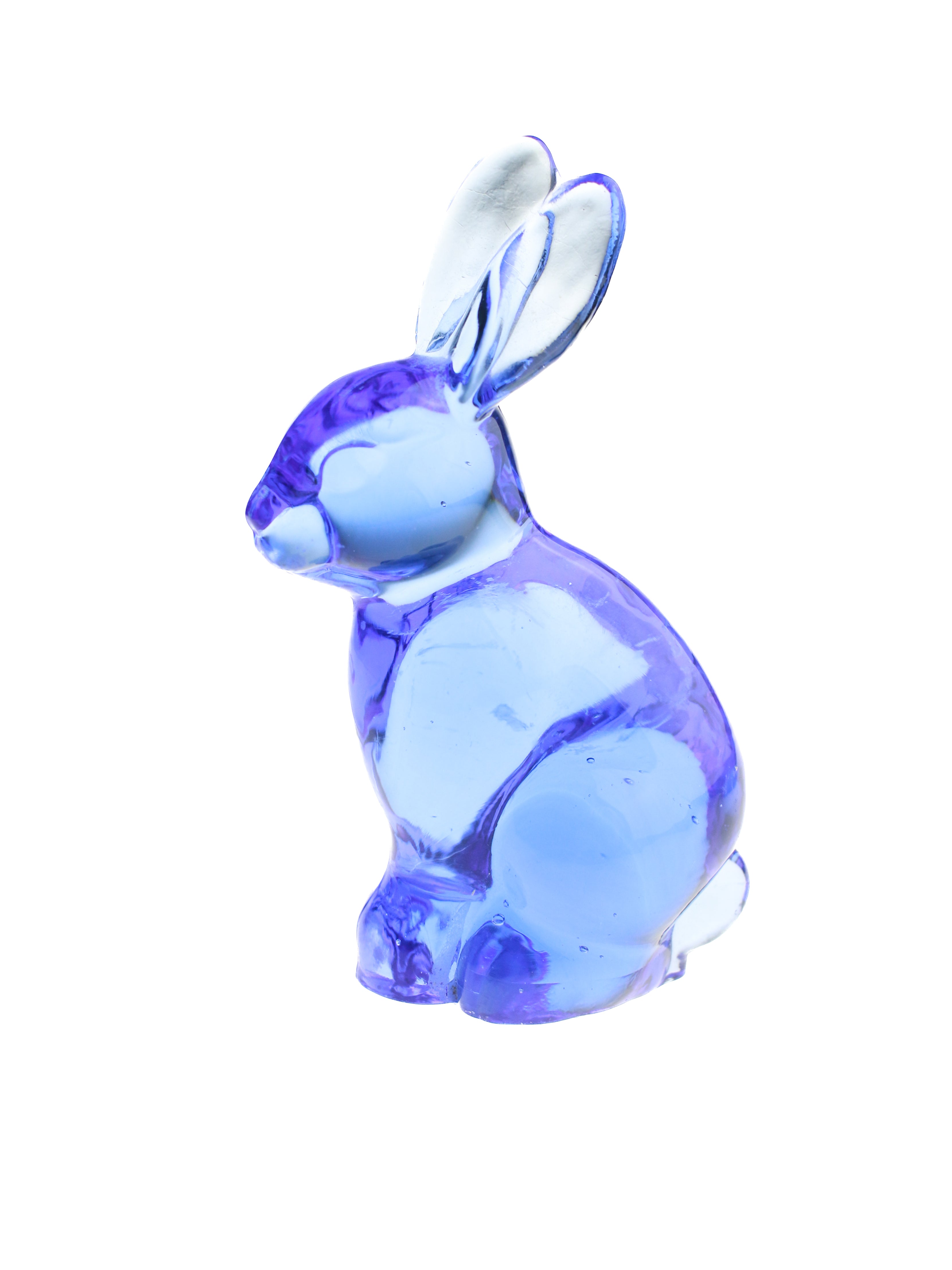 Blue Glass Bunny Figurine