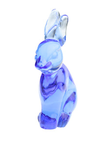 Blue Glass Bunny Figurine