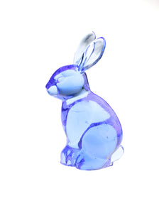 Blue Glass Bunny Figurine