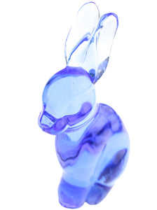 Blue Glass Bunny Figurine