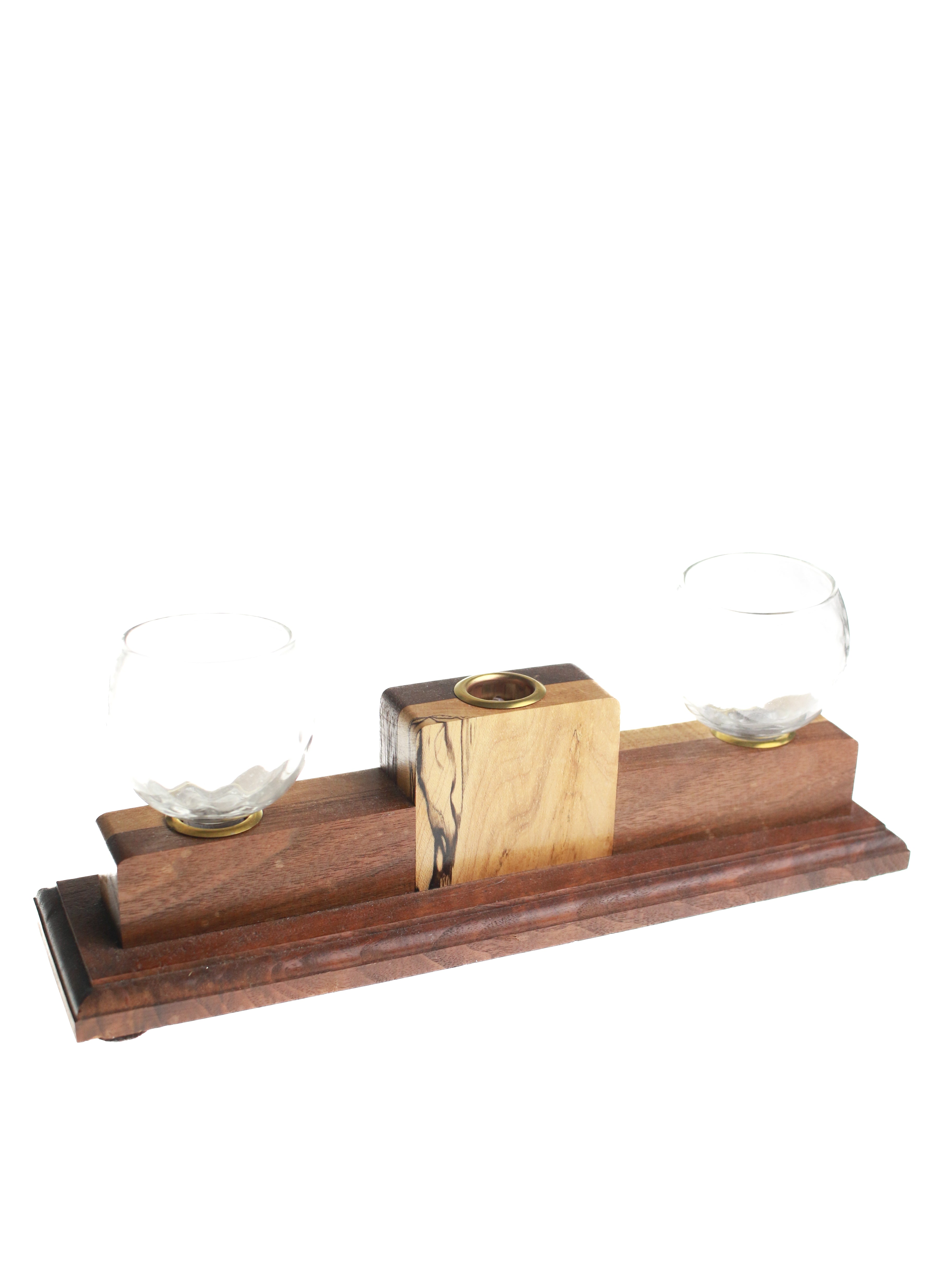 Burled Wood Votive Holder