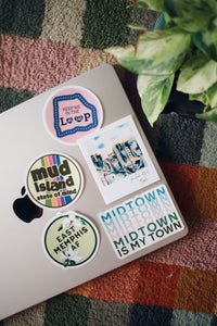 midtown bealestreet keep me in the loop mud island state of mind and east memphis af stickers on apple laptop 