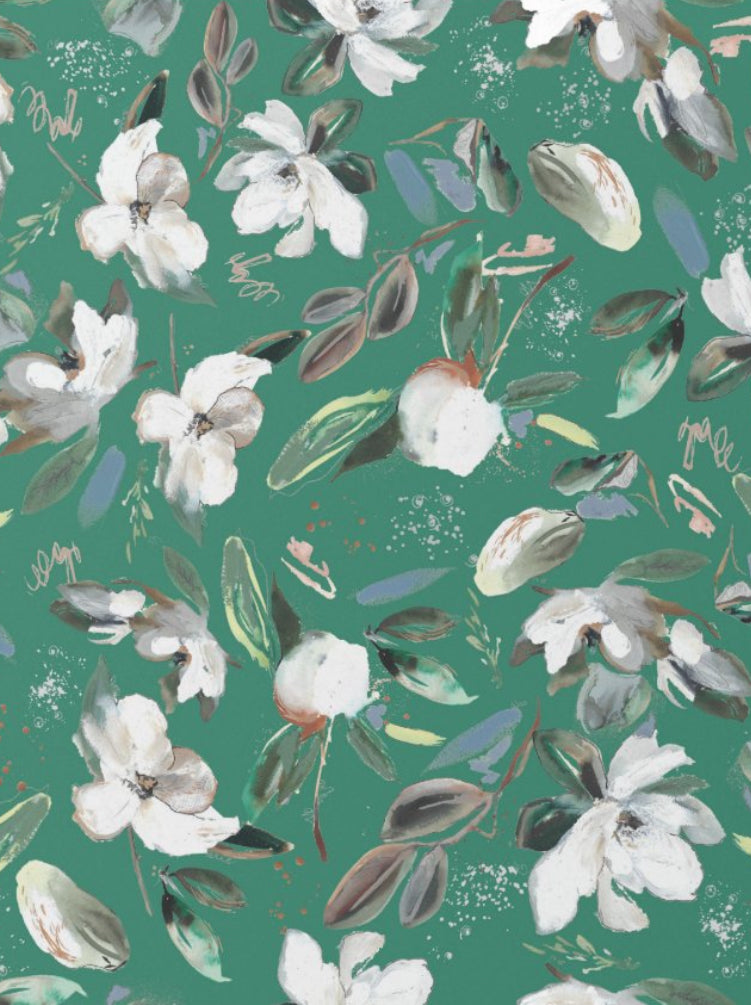 Magnolia Wrapping Paper | Emerald